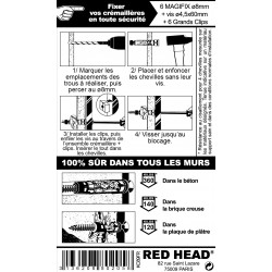 Kit chevilles à verrouillage de forme crémaillère double RED HEAD, Diam.8xL.50mm - Red head