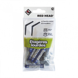 kit chevilles à verrouillage de forme etagère lourde RED HEAD, Diam.8 x L.50 mm - Red head