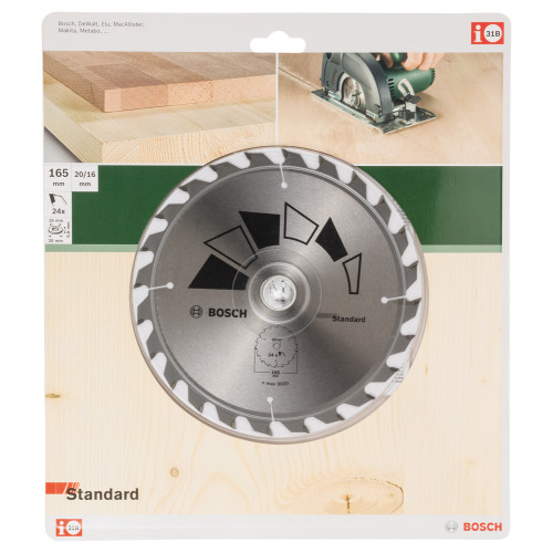 Lame coupe rapide et grossière BOSCH 165 mm 24 dents scie circulaire standard - BOSCH PROFESSIONAL