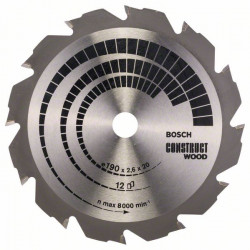Lame coupe rapide et grossière BOSCH Scie circulaire 190 mm bois et aluminium de marque BOSCH PROFESSIONAL, référence: B5883600