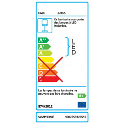 Lampe, essentiel, aluminium blanc, EGLO Symphonie - Eglo