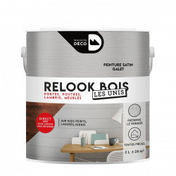 Lasure intérieurepoutre et lambris Relook bois MAISON DECO, galet satiné, 2 l - MAISON DECO