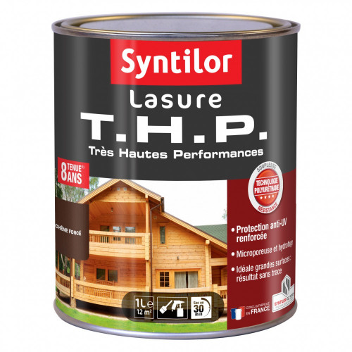 Lasure SYNTILOR Thp 8 ans chêne foncé satiné 1 l - SYNTILOR