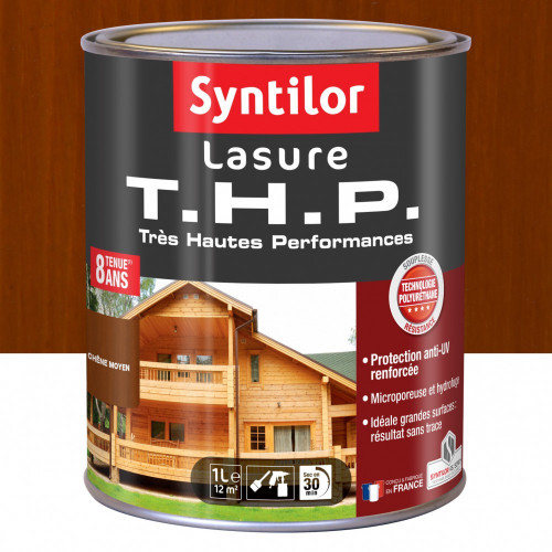 Lasure SYNTILOR Thp 8 ans chêne moyen satiné 1 l - SYNTILOR