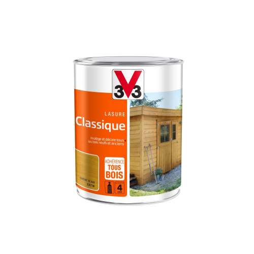 Lasure V33 Classique 4 ans chêne clair satiné 1 l - V33