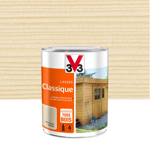 Lasure V33 Classique 4 ans incolore satiné 1 l - V33