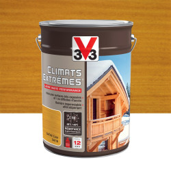 Lasure V33 Climats extrêmes® 12 ans chêne clair satiné 5 l de marque V33, référence: B5889800