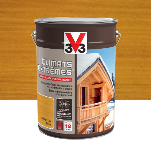 Lasure V33 Climats extrêmes® 12 ans chêne clair satiné 5 l - V33