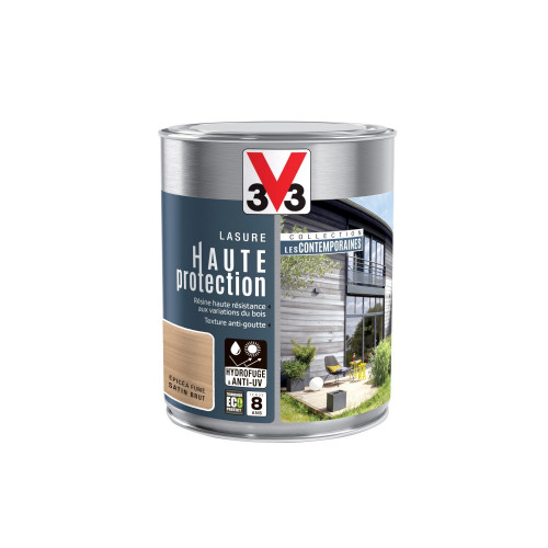 Lasure V33 Hp les contemporaines 8 ans épicéa fumé satiné 1 l - V33