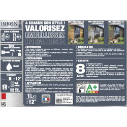 Lasure V33 Hp les contemporaines 8 ans épicéa fumé satiné 1 l - V33