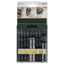 Lot de 10 lames BOSCH 2xt144d, 2xt244d, 2xt101b, 2xt101ao, 2xt144dp pour bois de marque BOSCH, référence: B5901700