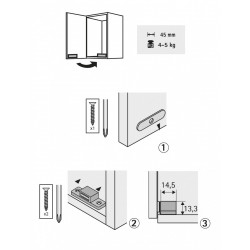 Lot de 10 loqueteaux magnétiques plastique HETTICH, L.14.5 x l.45.3 mm - HETTICH