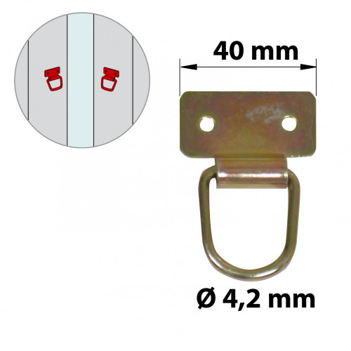 Lot de 2 anneaux de tirage acier zingué, H.60 x L.40 x P.12 mm - AFBAT