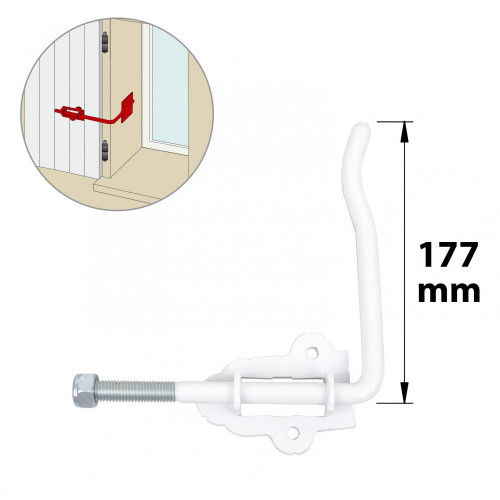 Lot de 2 arrêts à poignée acier époxy, H.40 x P.210 mm - AFBAT