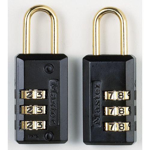 Lot de 2 cadenas à combinaison MASTER LOCK acier, l.20 mm - MASTER LOCK