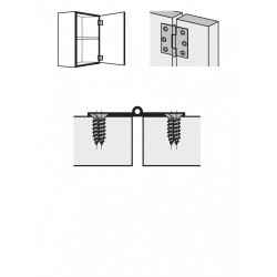 Lot de 2 charnières universelles laiton pour meuble, L.51 x l.25 mm - HETTICH