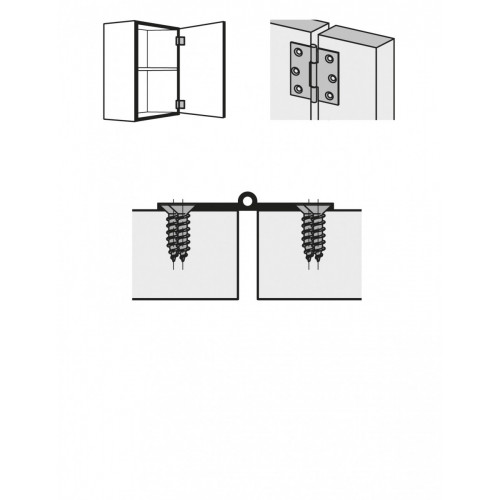 Lot de 2 charnières universelles laiton pour meuble, L.51 x l.25 mm - HETTICH