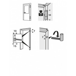 Lot de 2 fiches à visser HETTICH, acier zingué, H.55 x l.15 mm - HETTICH