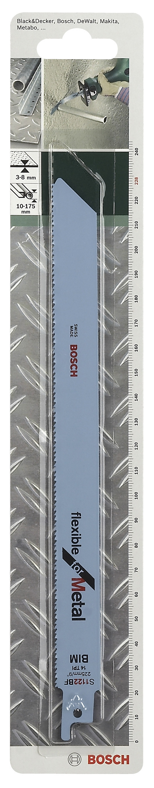 Lame de scie sabre BOSCH S1122 BF HSS bimétal Pour tôles et tubes métalliques - vue 5