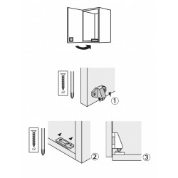 Lot de 2 loqueteaux à bille plastique HETTICH, L.27 x l.35 mm - HETTICH