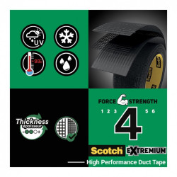 Adhésif de réparation SCOTCH All weather extremium, une face L.27 m x l.48 mm gr - SCOTCH