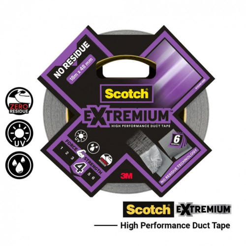 Adhésif de réparation SCOTCH No residue extremium, une face L.18 m x l.48 mm gri - SCOTCH