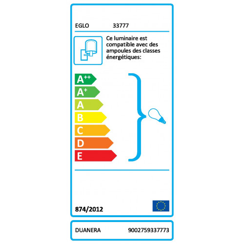 Applique avec détecteur de mouvement extérieure E27 max 60W noir Duanera EGLO - Eglo