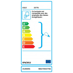 Applique extérieure E27 max 60W noir Montante et descendante duanera EGLO - Eglo