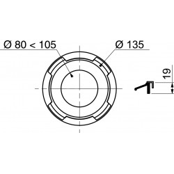 Bague et joint pipe wc rigide, pour sortie de cuvette, WIRQUIN l.2.4 x H.22.5 - WIRQUIN