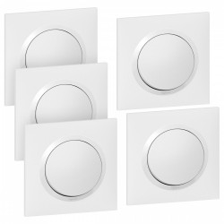 Lot de 5 interrupteurs va-et-vient complet, LEGRAND Dooxie, blanc - LEGRAND