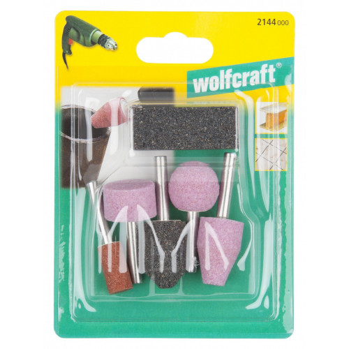 Lot de 5 meules + pierre de décrassage WOLFCRAFT - WOLFCRAFT