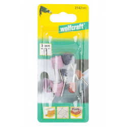 Lot de 5 meules sur tige pour multimatière WOLFCRAFT, Diam.Entre 10 et 20 mm - WOLFCRAFT