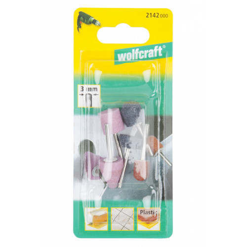 Lot de 5 meules sur tige pour multimatière WOLFCRAFT, Diam.Entre 10 et 20 mm - WOLFCRAFT