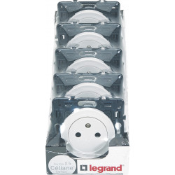 Lot de 5 prises avec terre Céliane, LEGRAND, blanc - LEGRAND