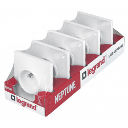 Lot de 5 prises avec terre Neptune, blanc, LEGRAND - LEGRAND