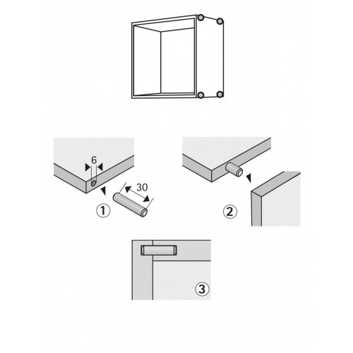 Lot de 50 chevilles bois brut HETTICH, l.30 mm - HETTICH