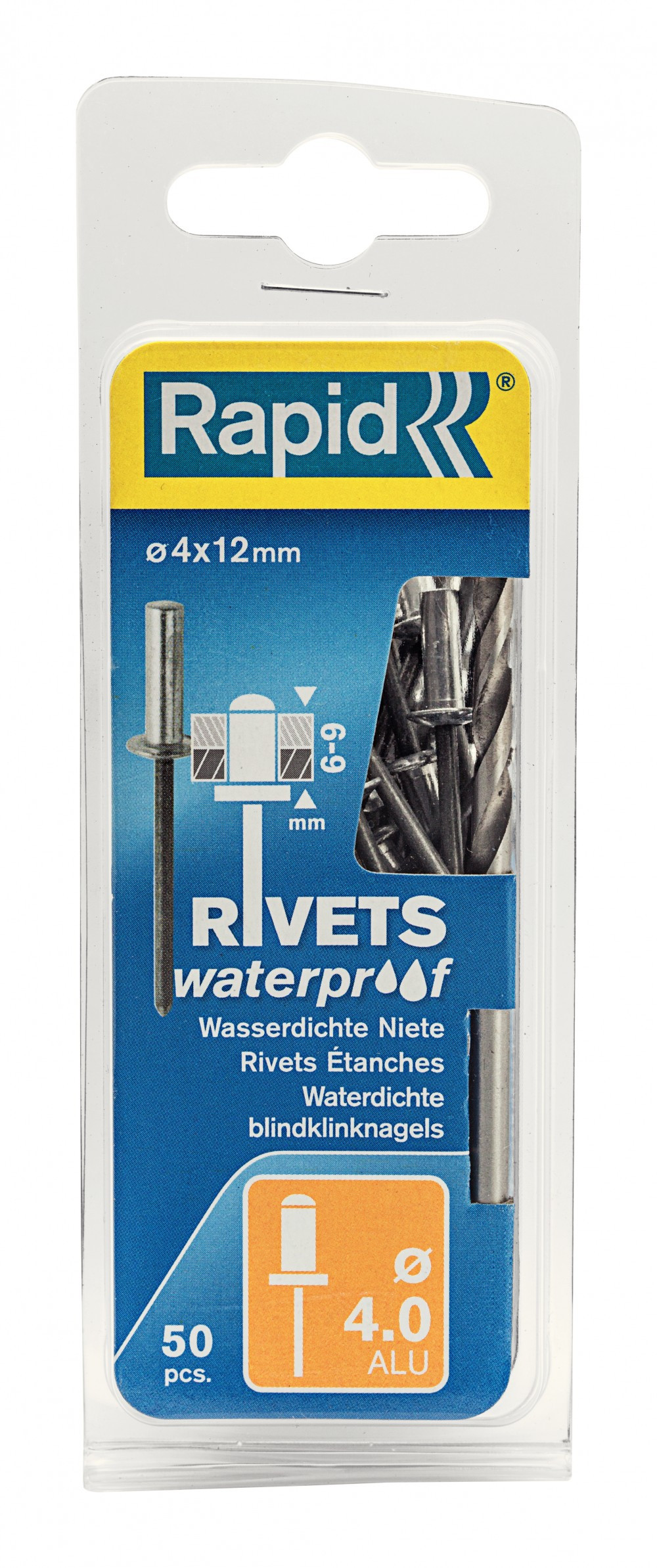 Lot de 50 rivets aluminium Diam.4 x H.12 mm RAPID