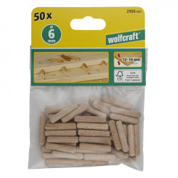 Lot de 50 tourillons Diam.6 x 30 mm WOLFCRAFT - WOLFCRAFT