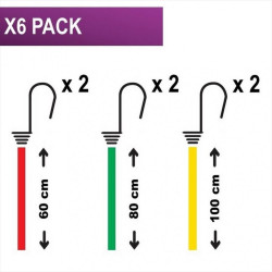 Lot de 6 sandows crochet métal MASTERLOCK, Diam.8 mm x L.1 m x l.8 mm - MASTER LOCK