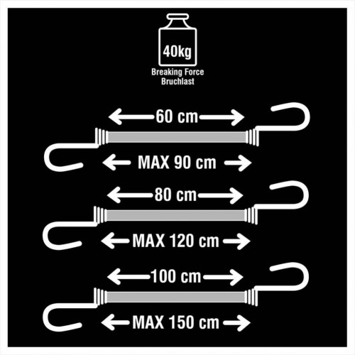 Lot de 6 sandows crochet métal MASTERLOCK, Diam.8 mm x L.1 m x l.8 mm - MASTER LOCK