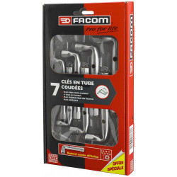Lot de 7 clés à tube coudées en acier forgé FACOM 92 PG de marque FACOM, référence: B5937000