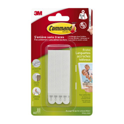 Lot de 8 languettes adhésives Cadres fins déco COMMAND, blanc de marque COMMAND, référence: B5939600