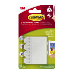 Lot de 8 languettes adhésives Tableaux déco COMMAND, blanc de marque COMMAND, référence: B5940700