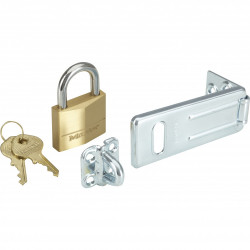 Master Lock 140703EURD Pack Comprenant un Moraillon de Porte et un Cadenas à Clé de marque MASTER LOCK, référence: B5950600