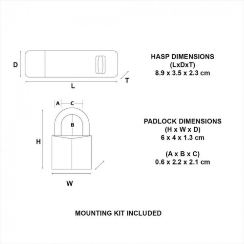 Master Lock 140703EURD Pack Comprenant un Moraillon de Porte et un Cadenas à Clé - MASTER LOCK