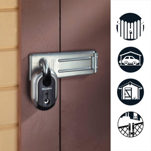 Master Lock 706EURD Moraillon pour Verrouillage de Porte Extérieure, 15 x 6 cm - MASTER LOCK