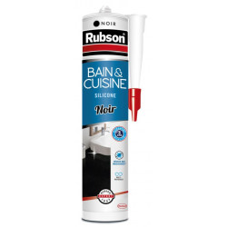 Mastic d'étanchéité cuisine et bain RUBSON Silicone noir 280 ml de marque RUBSON, référence: B5953200