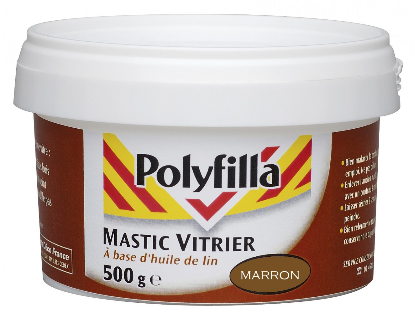 POLYFILLA Mastic d'étanchéité vitrier POLYFILLA 500 g marron