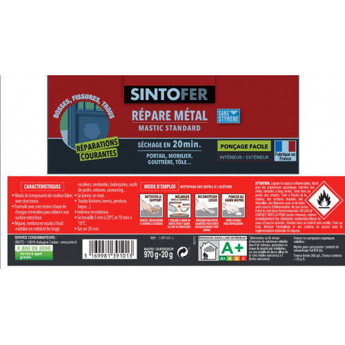 Mastic Sinto fer SINTO, 970 g - SINTO