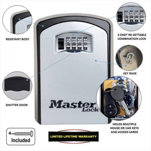 Minicoffre MASTER LOCK Select access à fixer, H.14.6 x l.10.5 x P.5.1 cm - MASTER LOCK